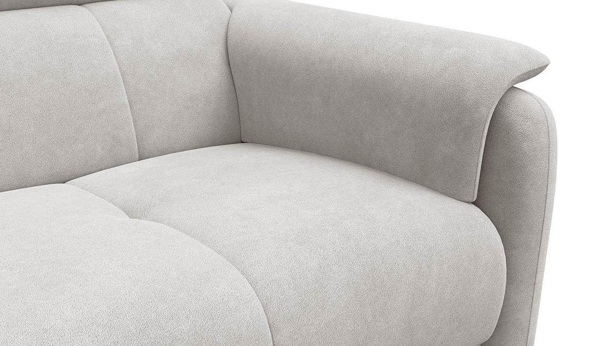 SOFA RODEN 3-Sitzer, creme, Veloursstoff - Creme, Holz/Textil (194/82/103cm) - Wozimo