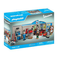 SPIELSET Vespa Garage - Retro-Stil - 60er Jahre - Blau, Kunststoff (29.1/35.8/25.5cm) - Playmobil