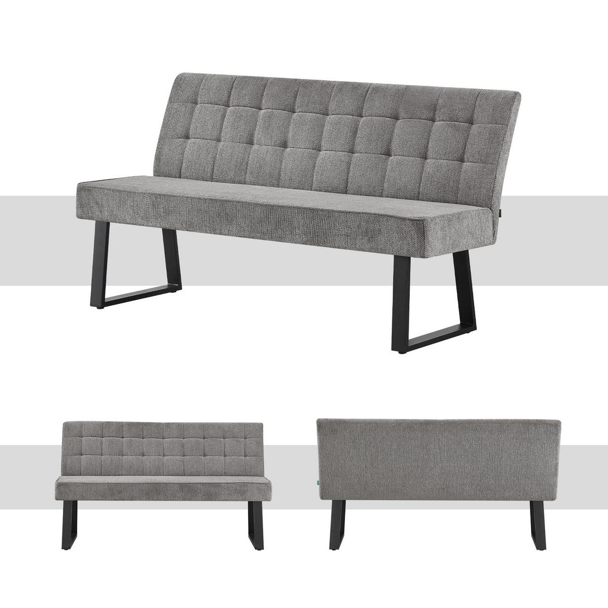SITZBANK EMMA - Grau, Metall (160/89/65cm) - DUBI Möbel