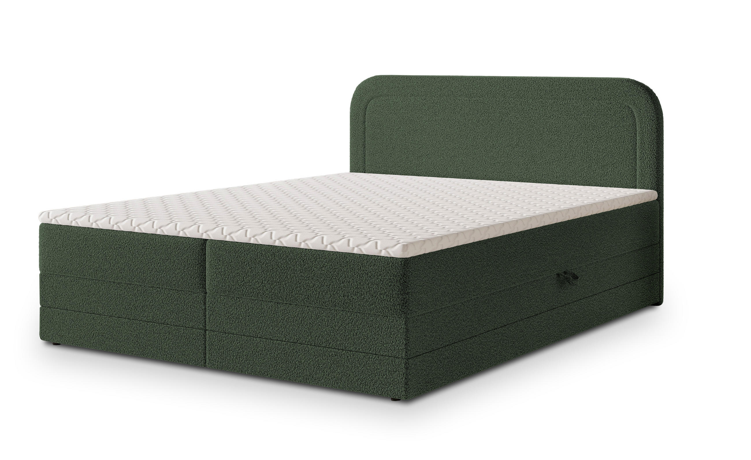 BOXBETT ARMEL 160x200 cm mit Matratze und Topper - Grün - Grün, Holz (160/200cm) - MASSENO