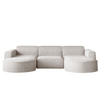 ECKSOFA U-Form MODENA STUDIO Stoff Verita Beige - Beige, Holz (165/299cm) - Kaiser Möbel