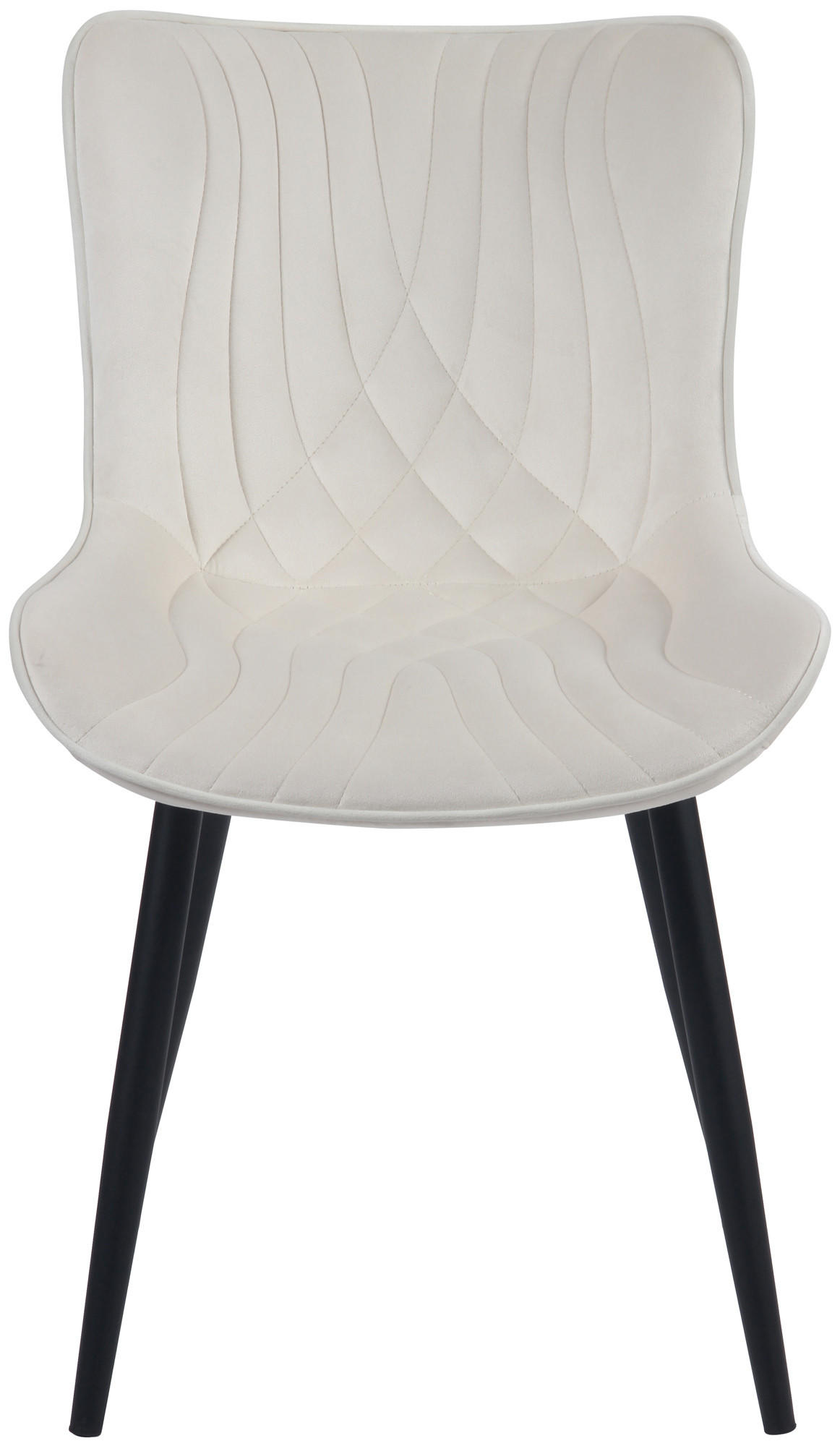 STUHL 2er Set Samt creme - Creme/Schwarz, Textil/Metall (50/80.5/62cm) - CLP