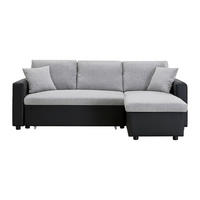 SCHLAFSOFA - 4 Personen - Stoff - Schwarz, Hellgrau - - Schwarz/Grau, Textil (223/85/146cm) - Vente-Unique