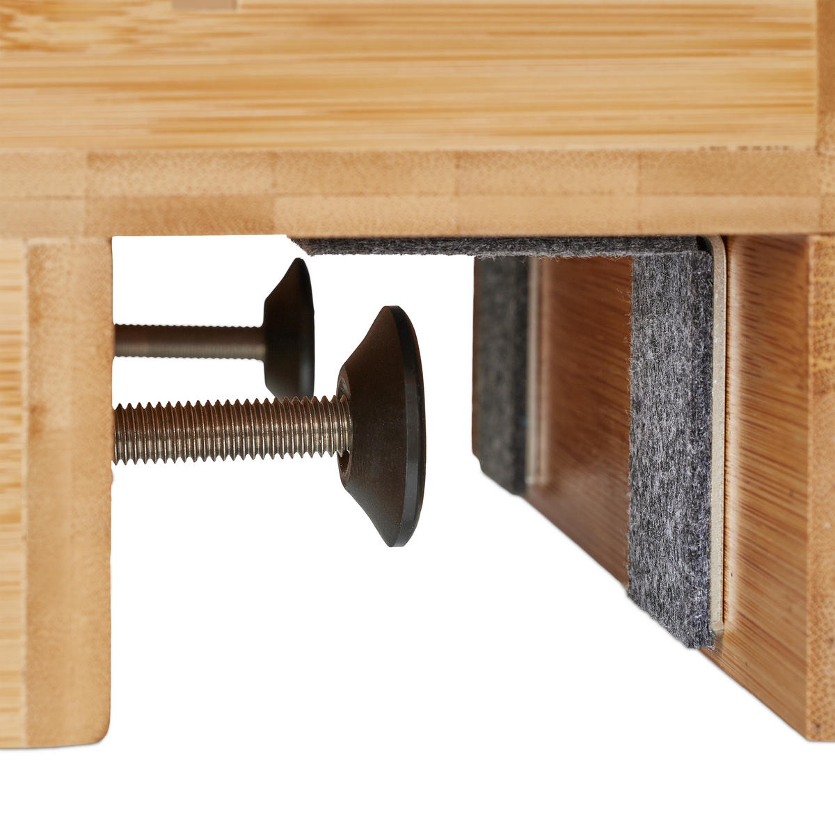 BETTABLAGE - Hellbraun, Holz/Metall (33/10/24cm) - Relaxdays