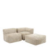 SITZSACK-SOFA 3-tlg. ZEN: Ecksessel, Sessel, Fußstütze - Beige, Textil (550/68/100cm) - icon