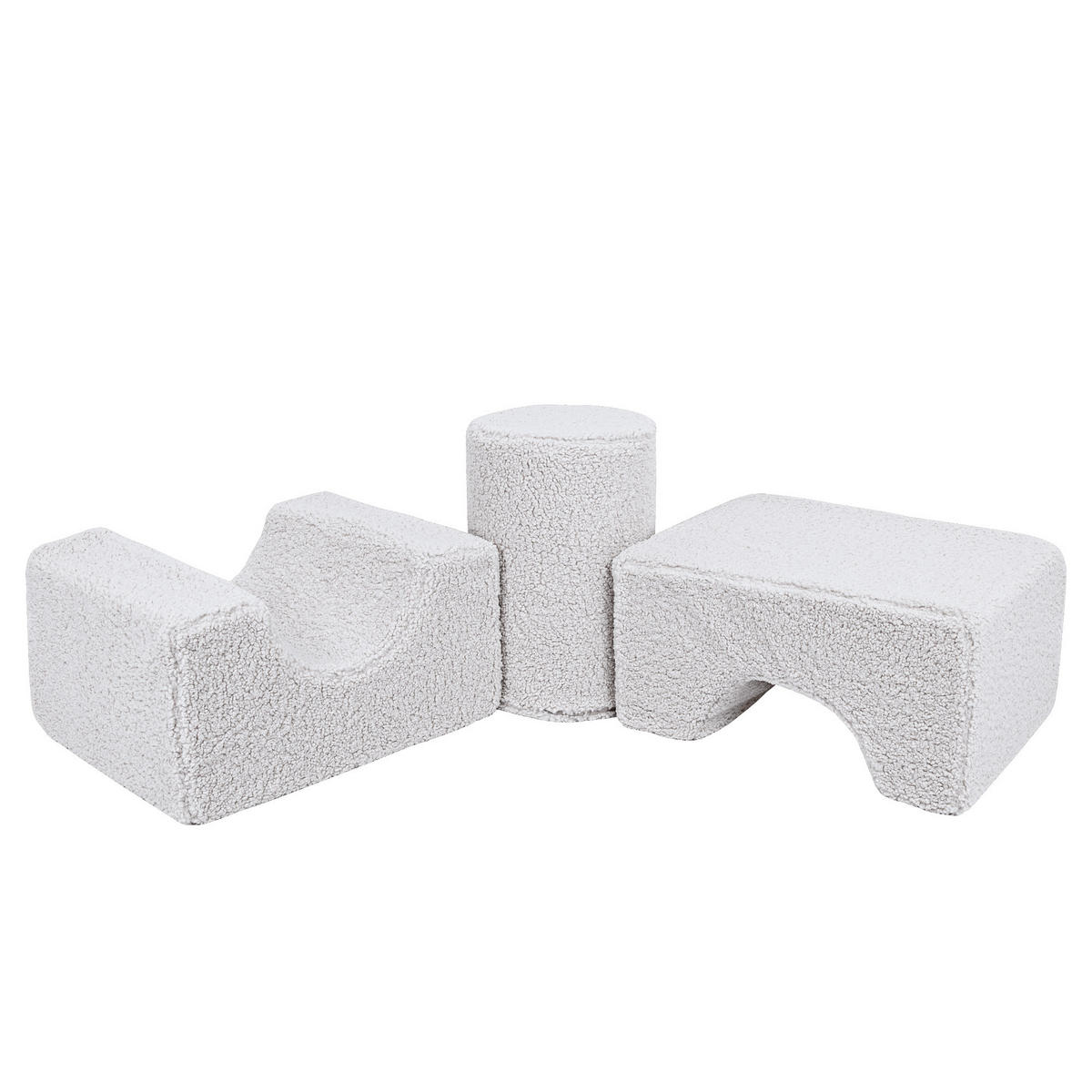 SCHAUMSTOFF-BAUSTEINE für Kinder, Shape, Bearly, Weiß - Weiß Hochglanz, Textil (45/30/55cm) - MeowBaby