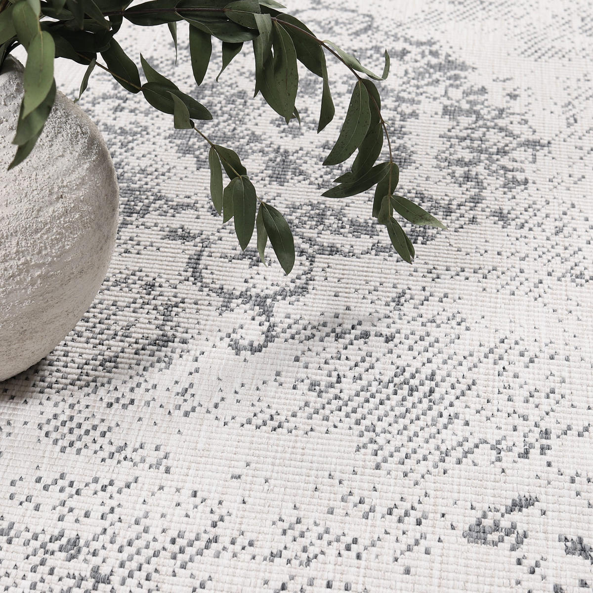 OUTDOOR-TEPPICH DuoRug 5577 Grau 160x160 cm - Grau, Textil (160/160cm) - carpet city