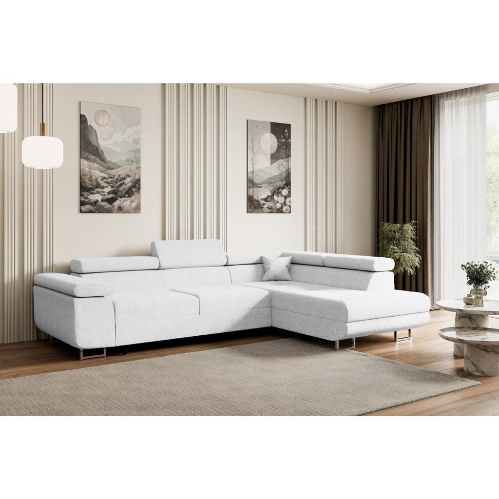 Thumbnail - Altdecor Ecksofa, Weiß, Textil, 4-Sitzer, L-Form, Ottomane rechts, 272x202 cm, Wohnzimmer, Sofas & Couches, Wohnlandscha...