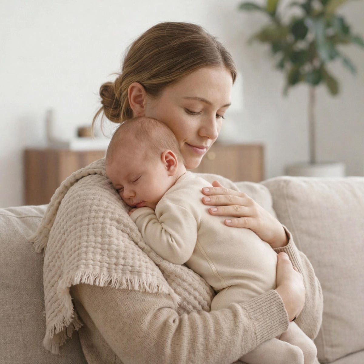 MUSSELINDECKE Babydecke Einschlagdecke Baumwolle atmungsaktiv - Beige, Textil (80/80cm) - nordic coast company