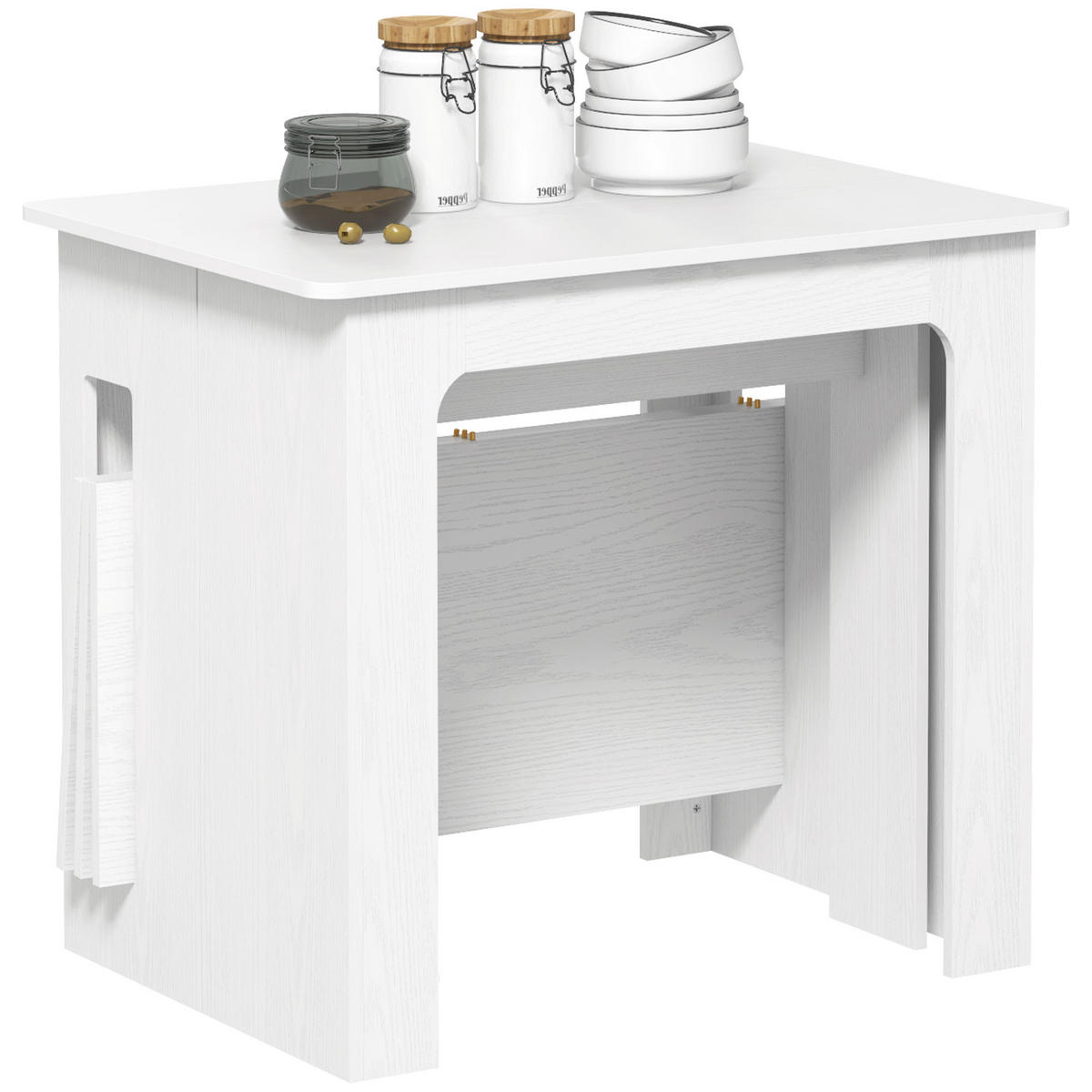 AUSZIEHTISCH Weiß ausziehbar 180/85/75 cm - Weiß, Holz (85/180/75cm) - PANGIVO