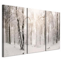 LEINWANDBILD Winter 3-tlg. 90x60 cm - Weiß, Holz (90/60cm) - LUMASOUL