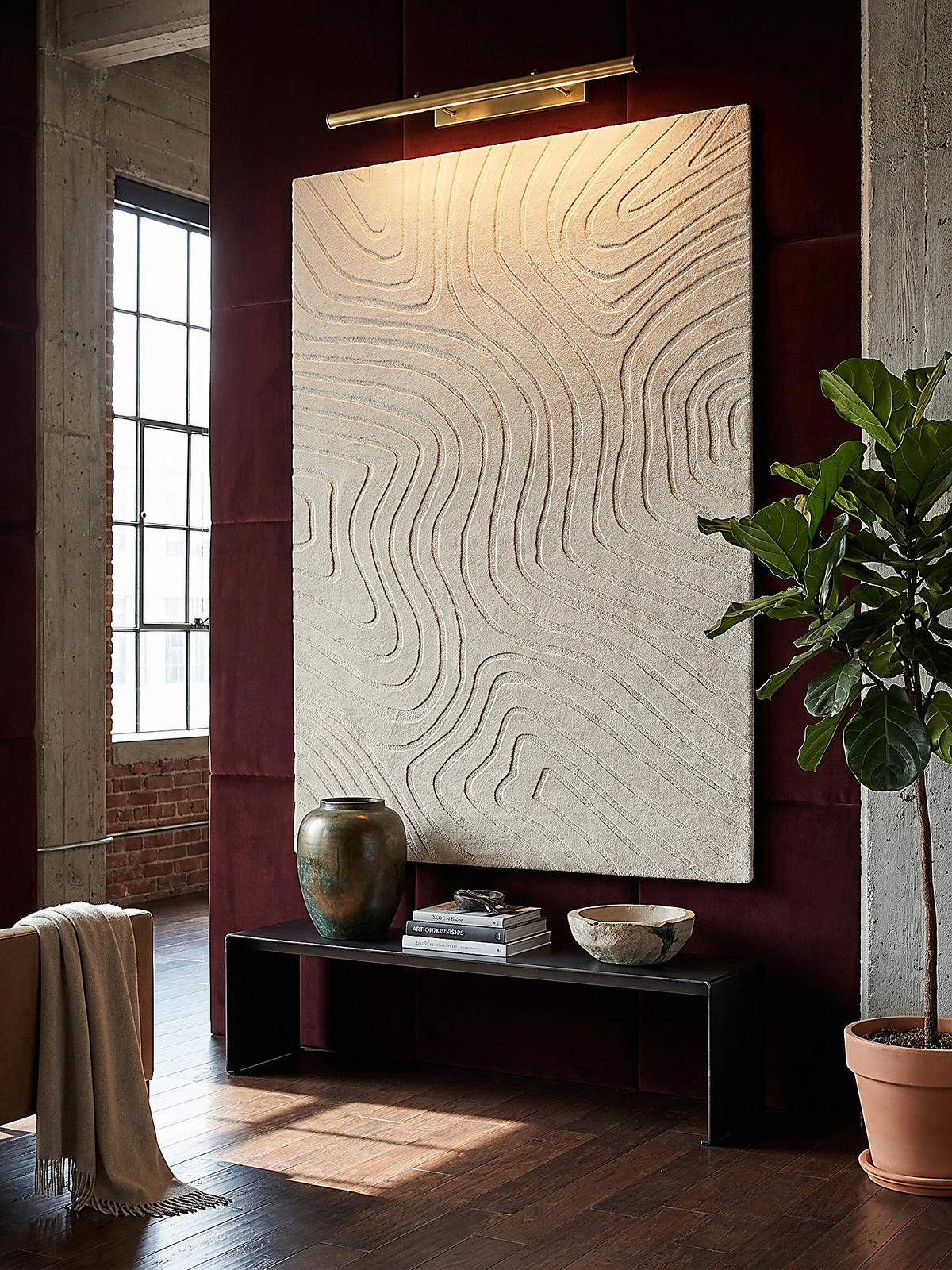WOLLTEPPICH Wellen Abstrakt, Wohnzimmer Beige Rechteckig 200x290 - Beige, Textil (290/200cm) - KADIMA DESIGN
