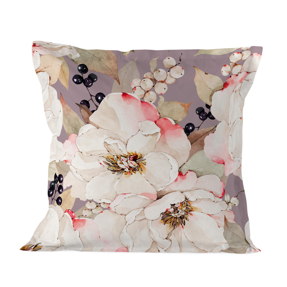 KISSENBEZUG white peonies 80x80 cm mehrfarbig - Multicolor, Textil (80/80cm) - Happy Friday