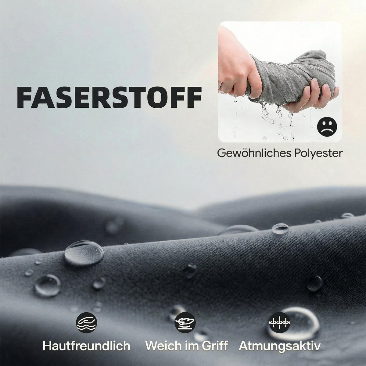 TERASSENMÖBELSET 4-teilig aus Kunststoff Holz Verbundstoff Teak - Schwarz/Grau, Textil/Metall - Outsunny