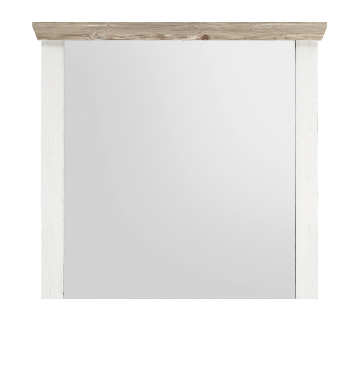 GARDEROBENSPIEGEL Pinie weiß, Oslo Pinie Landhaus, Spiegel, 107 x 110 cm - Weiß/Pinienfarben, Holzwerkstoff (107/110/8cm) - Furn.Design
