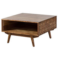 COUCHTISCH Akazie 70x70x40 Akazie natur lackiert MOSAYK #116 - Braun, Holzwerkstoff (70/70/40cm) - Massivmoebel24