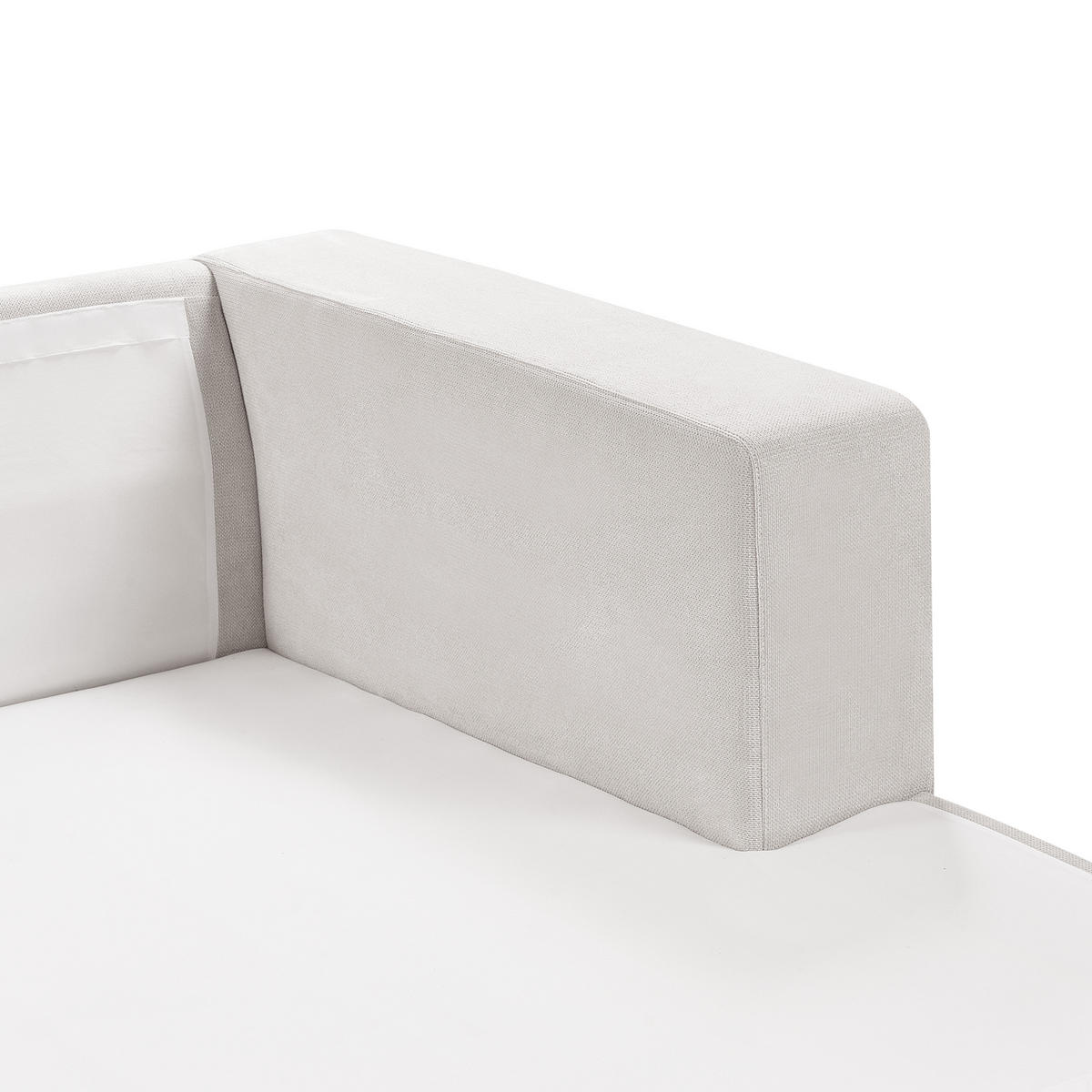 3-SITZER-ECKSOFA cremeweiß rechtsseitig Lofoten - Schwarz/Weiß, Textil (250/190cm) - Beliani