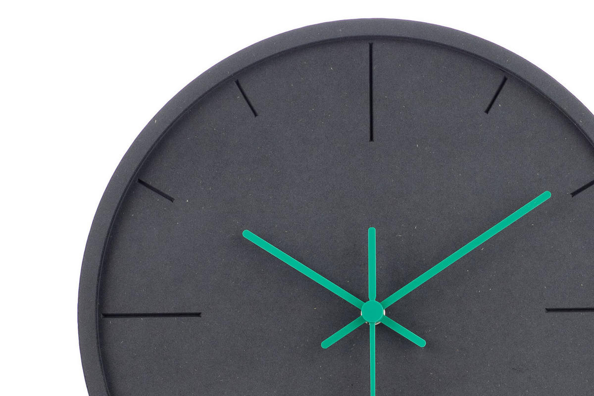 WANDUHR Design Grau 30/30 cm - Schwarz, Holzwerkstoff (0.46/29.5/1cm) - ONZENO