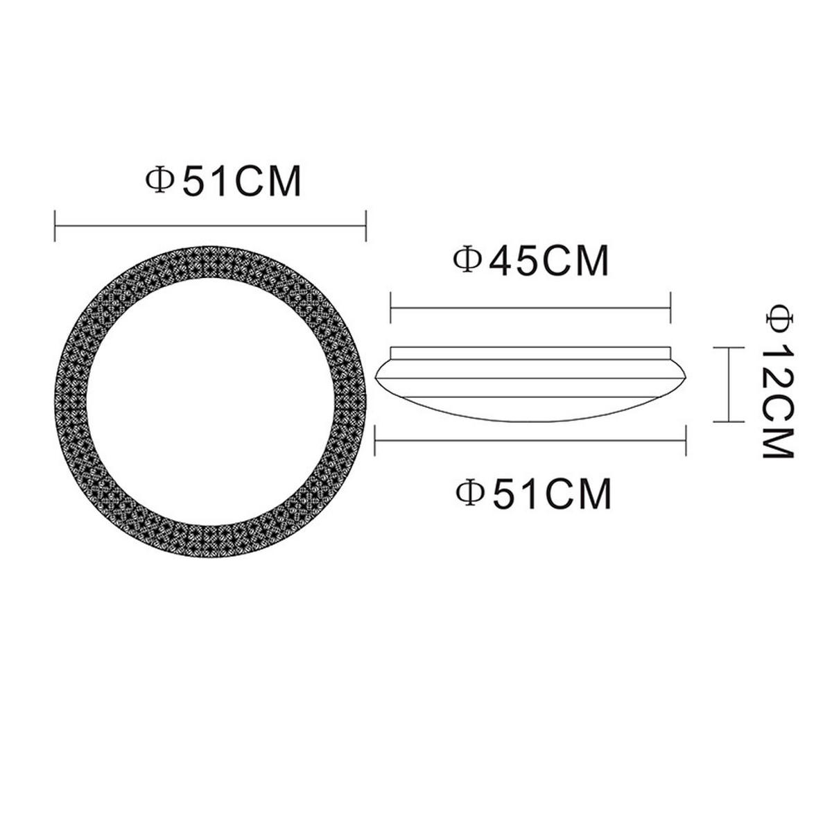 LED DECKENLEUCHTE Weiß mit Fernbedienung - Weiß, Metall (51/51/12cm)