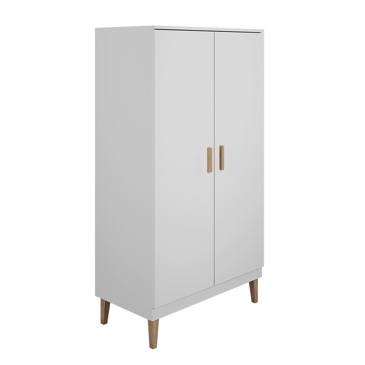 SCHRANK 2 Türen Kubi Weiß - Weiß, Holzwerkstoff (184/55/100cm) - Petits-meubles