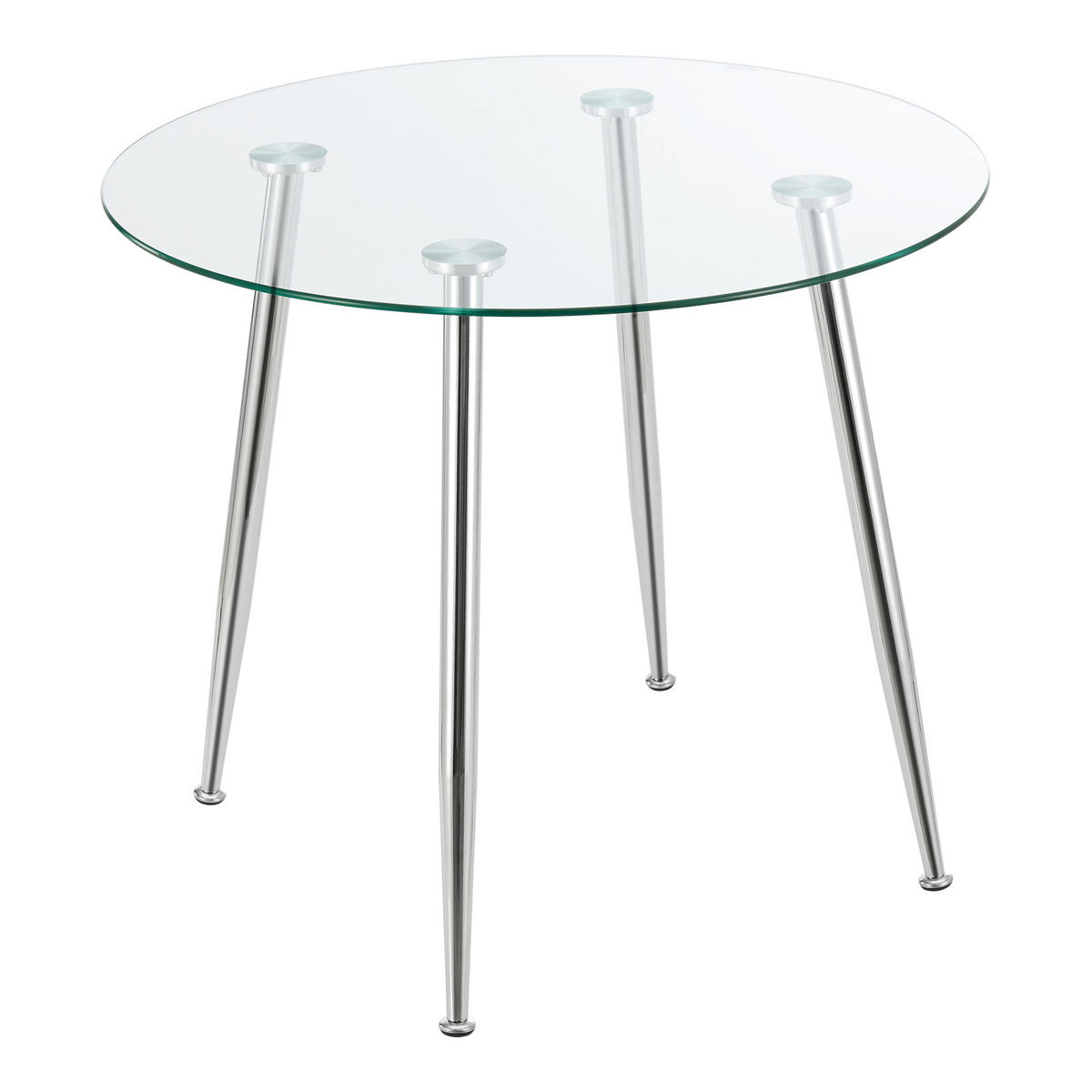 ESSTISCH Humppila - Chromfarben/Transparent, Glas/Metall (87/87/75cm) - [en.casa]