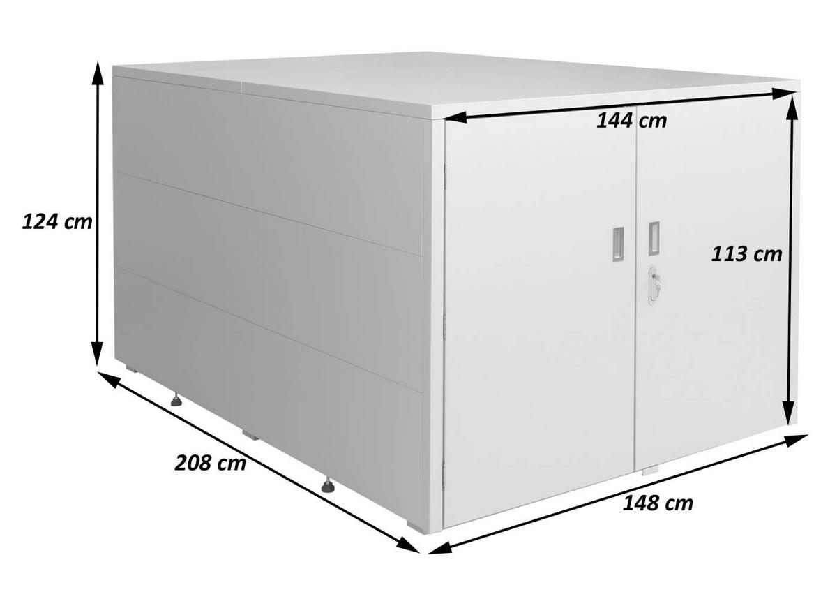 FAHRRADGARAGE rechteckig Anthrazit - Anthrazit, Metall (148/124/208cm) - MCW
