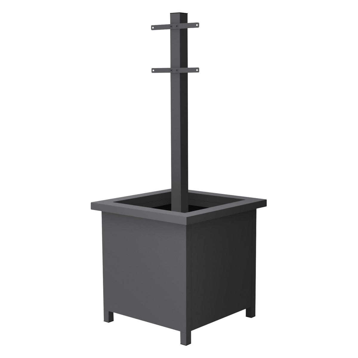 BRIEFKASTEN Anthrazit-Holzoptik mit bepflanzbarem Ständer - Anthrazit, Metall (120cm) - ML-DESIGN