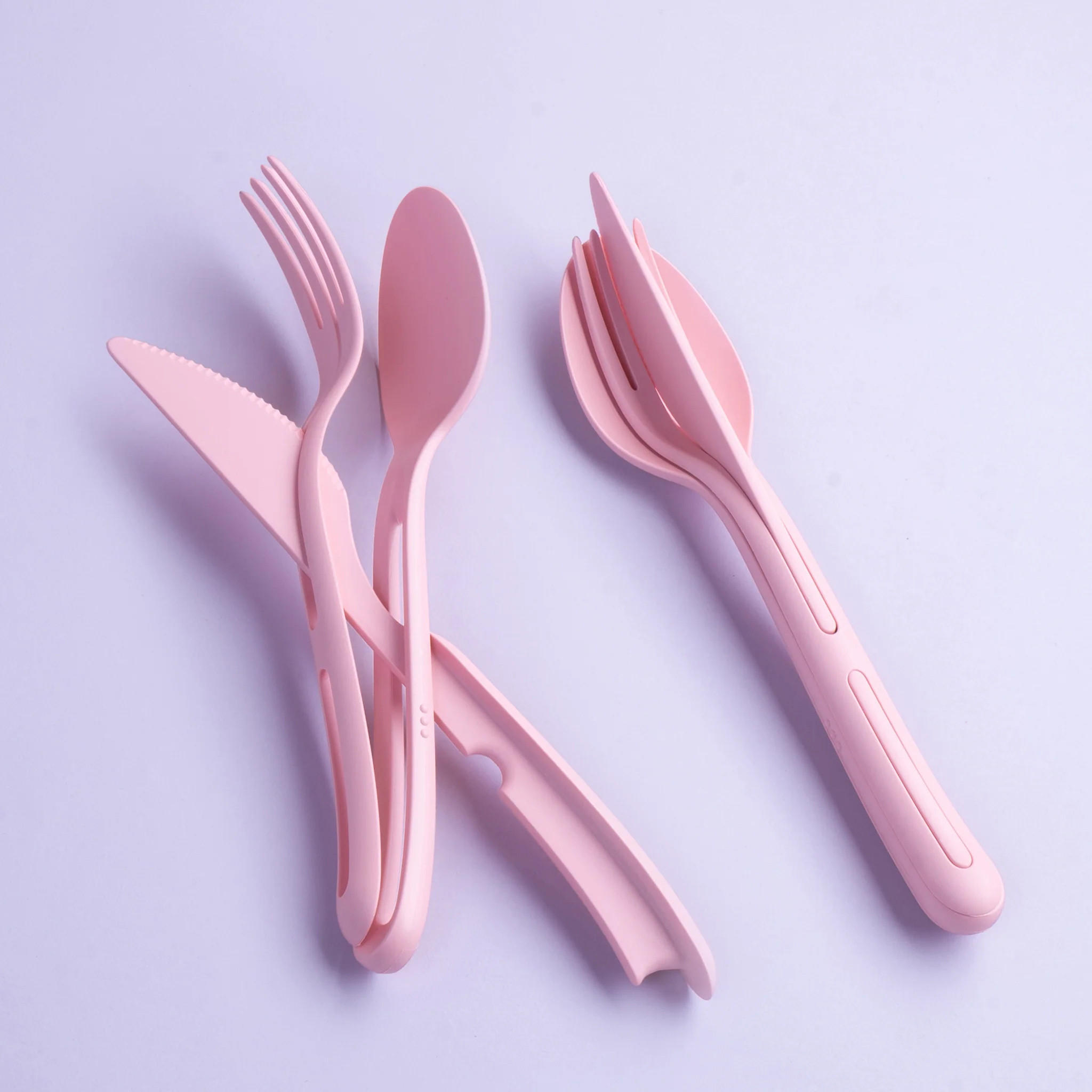 REISEBESTECK-SET Klikk - Rosa, Kunststoff - Koziol