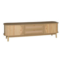 LOWBOARD DE-40577 Mit Rattan-Design Naturholz - Naturfarben, Holzwerkstoff (170/46/39.5cm) - ComfortXL