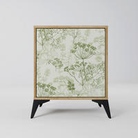 SIDEBOARD FENNEL BALDACHIN, Eichefarben, 57,5x42x70,5 cm, Schwarze Metall-Sternfüße - Eichefarben/Multicolor, Holzwerkstoff/Metall (57.5/70.5/42cm) - SpaceRebels