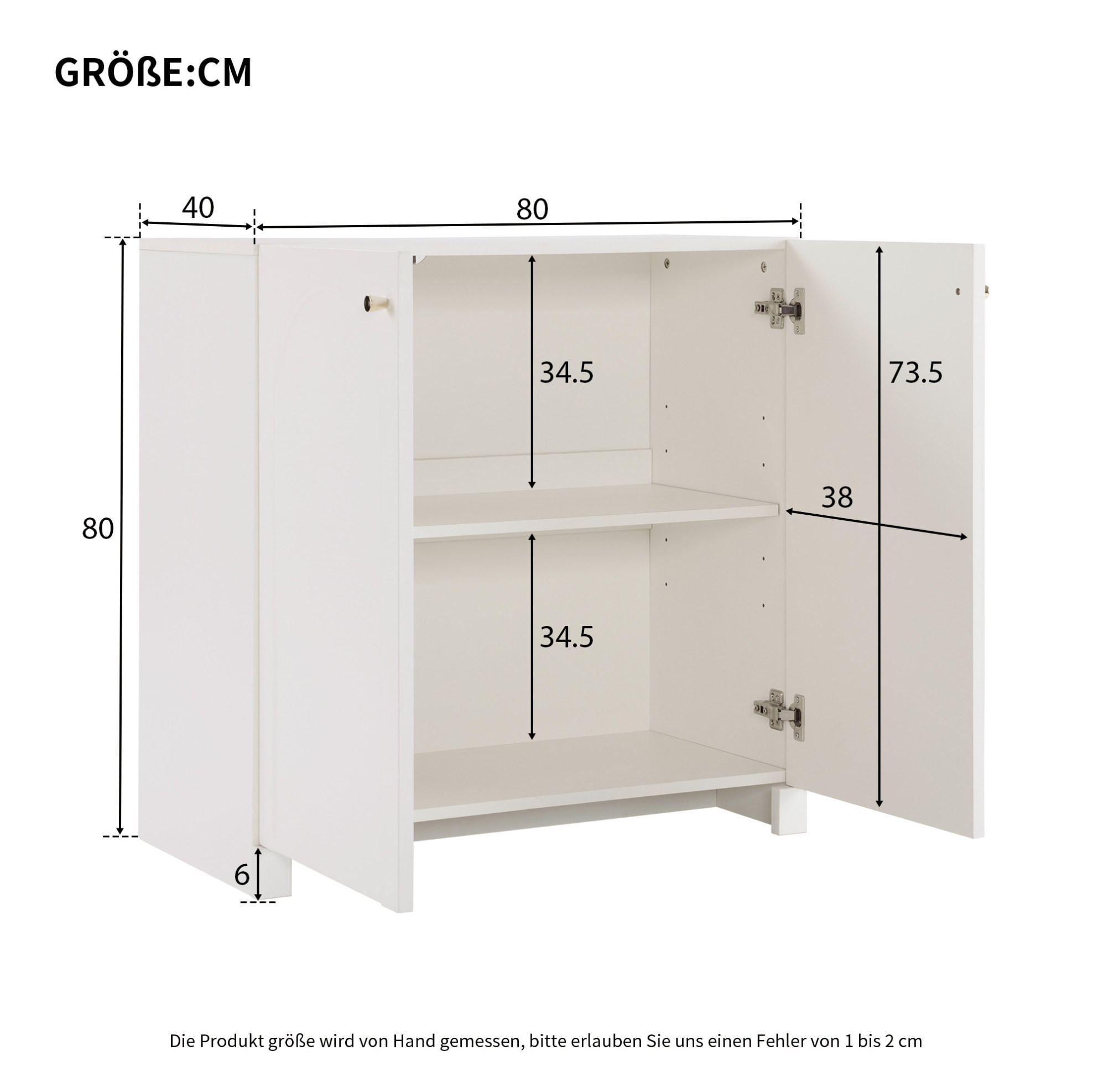 Redom Kommode Weiß 80x80x40 cm