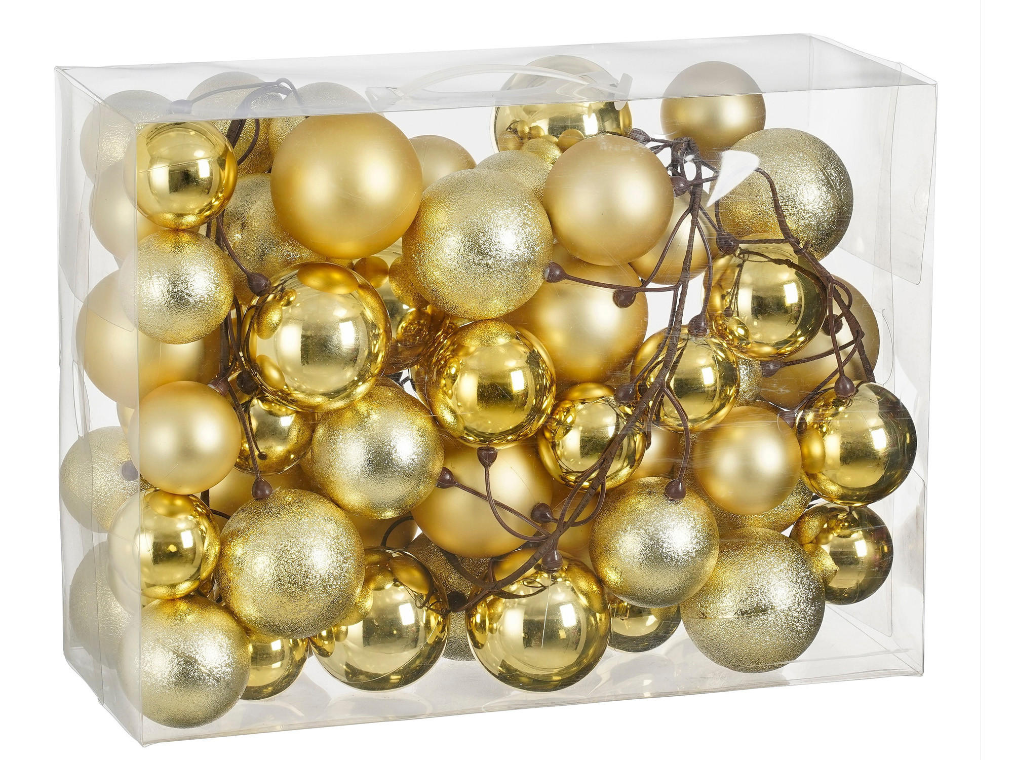 WEIHNACHTSBAUMSCHMUCK-SET KÖNIGSGOLD 240-teilig, für Weihnachtsbäume 120–210 cm - Goldfarben, Kunststoff/Textil (55/50/75cm) - LAALU