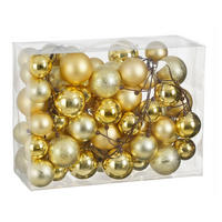 WEIHNACHTSBAUMSCHMUCK-SET KÖNIGSGOLD 240-teilig, für Weihnachtsbäume 120–210 cm - Goldfarben, Kunststoff/Textil (55/50/75cm) - LAALU