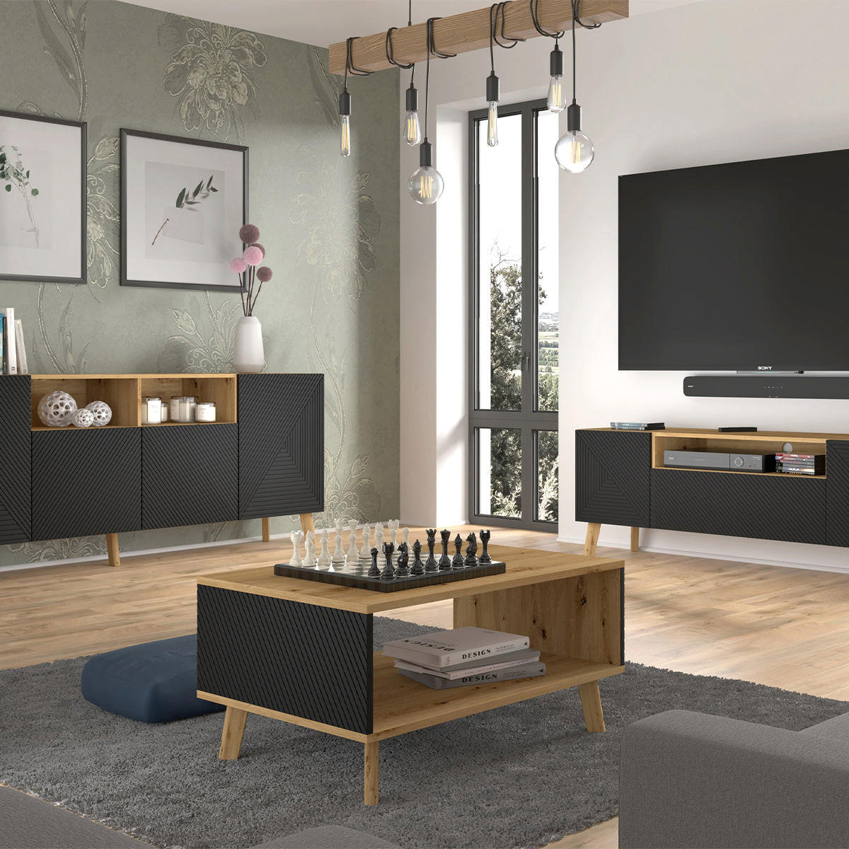 KLUBSKA MIZICA Nexa Les in črna - črna, leseni material (60/90/45cm) - Petits-meubles