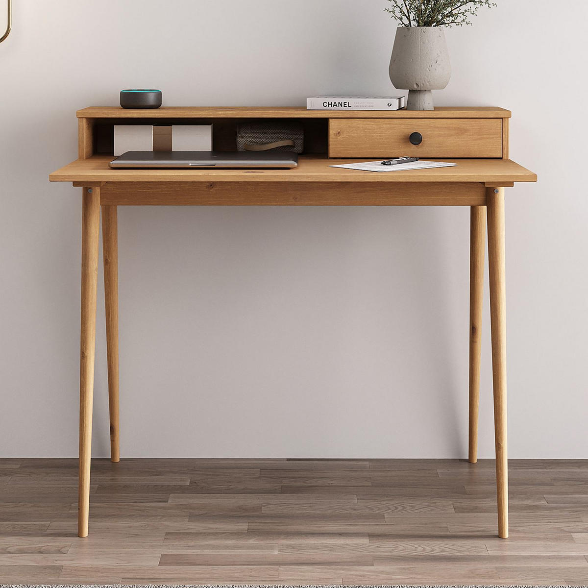 SCHREIBTISCH MALINA braun - Braun, Holz (54/100/86cm) - IDIMEX