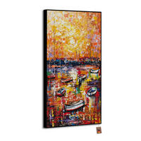 GEMÄLDE Hafen Schattenfugenrahmen Schwarz 120x60 cm - Schwarz, Holz (120/60cm) - YS-art gallery