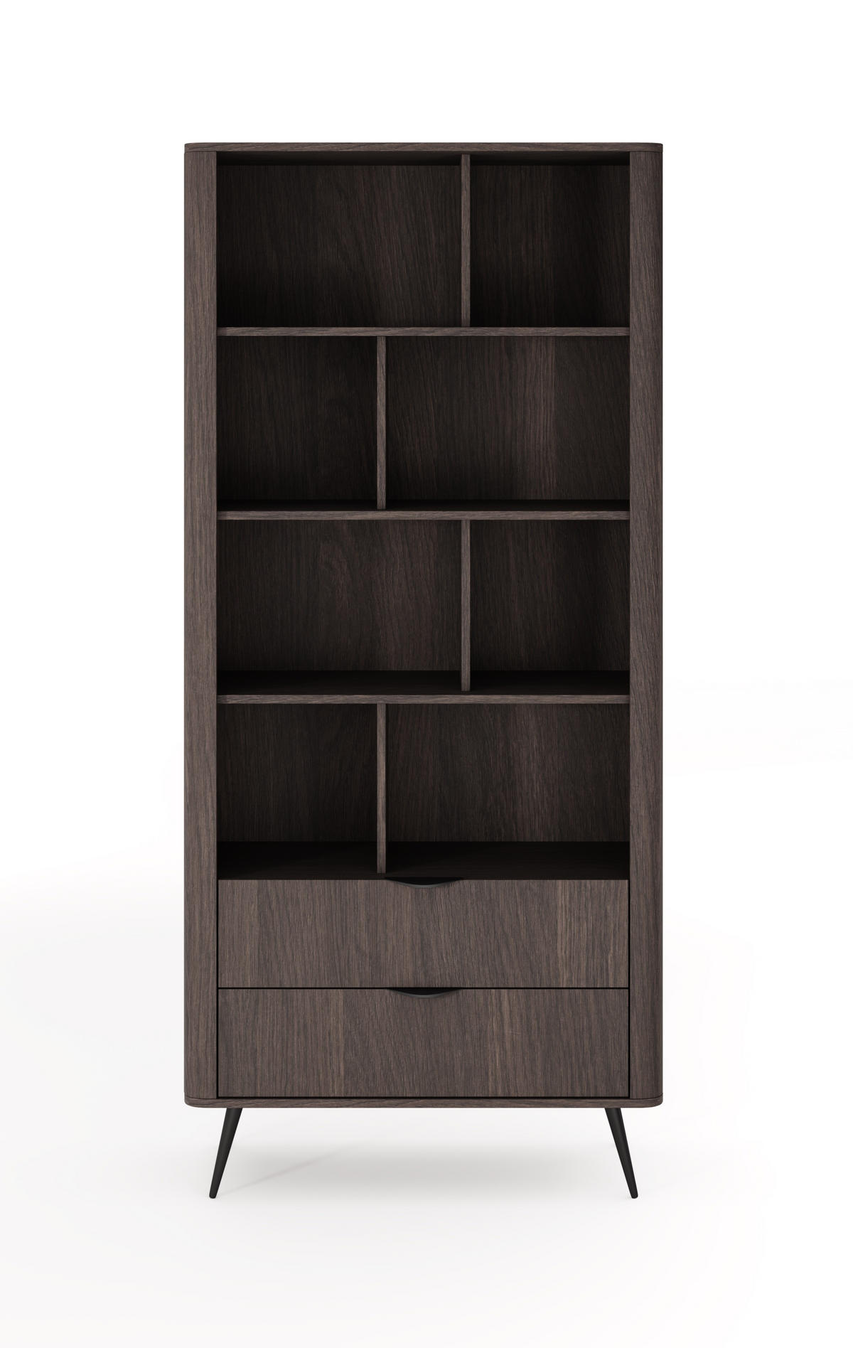 BÜCHERREGAL Arvis Eiche Dunin - Eichefarben/Schwarz, Holzwerkstoff (88/194/38cm) - Bettso
