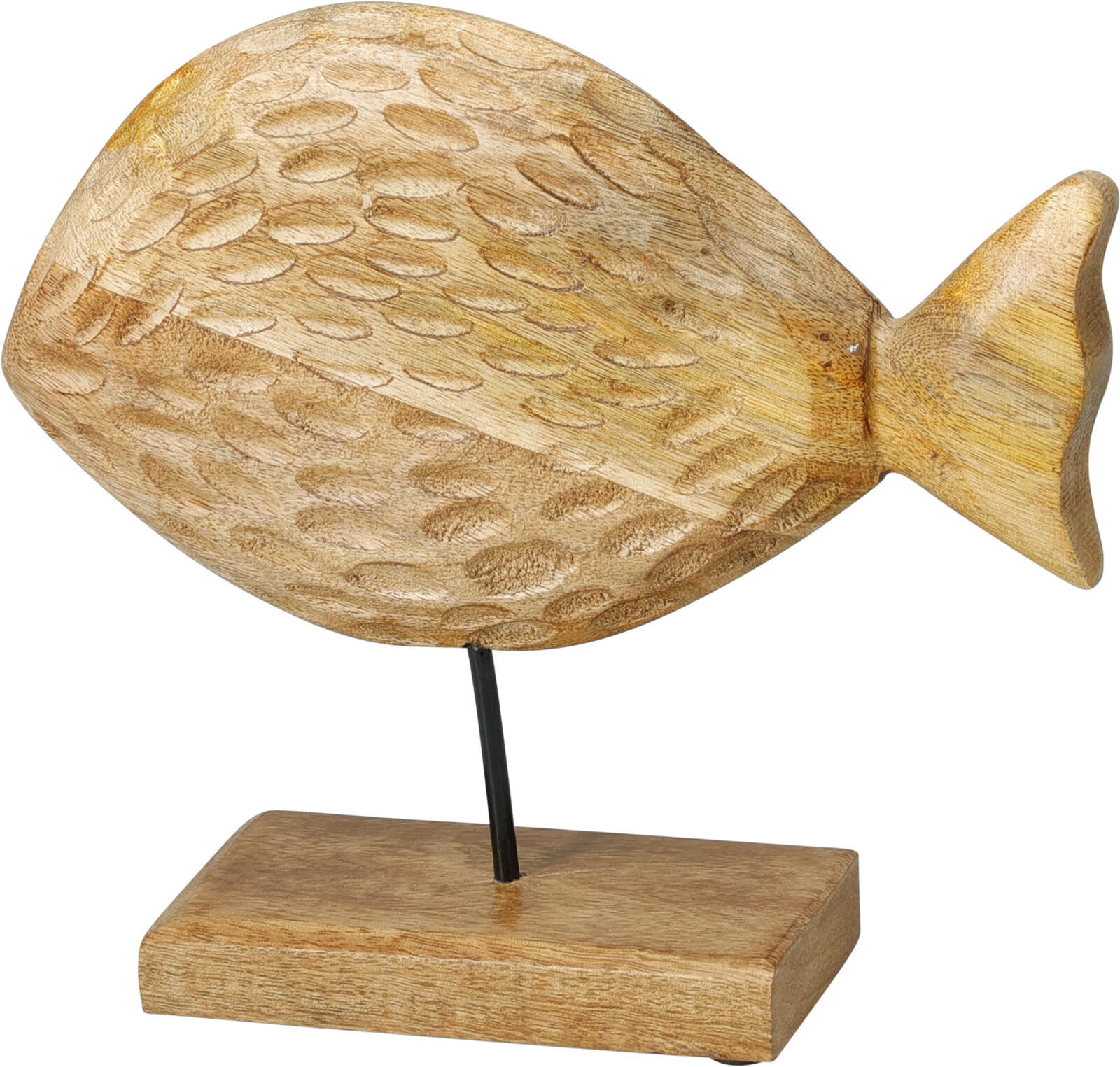 DEKOOBJEKT Ryba Braun 23x22x6 cm Holz - Braun, Holz (6/22/23cm) - Mondex