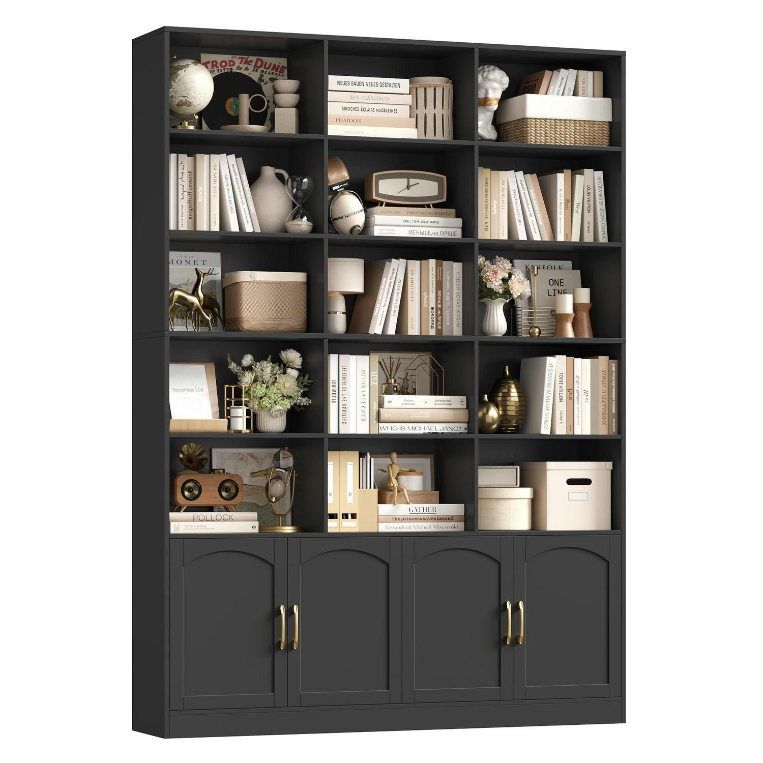 BÜCHERREGAL 209 cm schwarz - Schwarz, Holzwerkstoff (150/209/23.7cm)