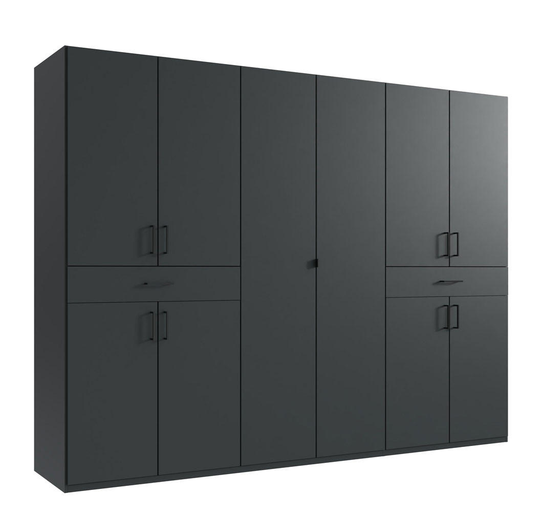 KLEIDERSCHRANK Tibet graphit 270 / 58 / 208cm - Graphitfarben, Holz/Holzwerkstoff (313/208/58cm) - Wimex