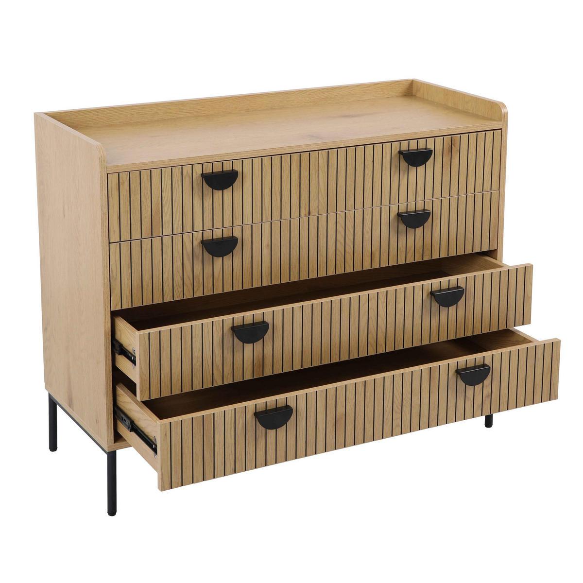 KOMMODE, Beigefarbe - Beige, Holz (40/80/400cm) - Oviala