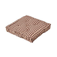 SITZKISSEN braun-beige gestreift 50/50/10 cm - Braun, Textil (50/50/10cm) - Homescapes