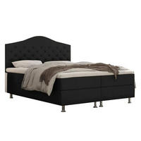 BOXBETT Glamour Bonellfederkern inkl. 7-Zonen Topper T-30 - BOXBETT mit Bettkasten - Schwarz, Holz/Holzwerkstoff (160/200cm) - Best For Home