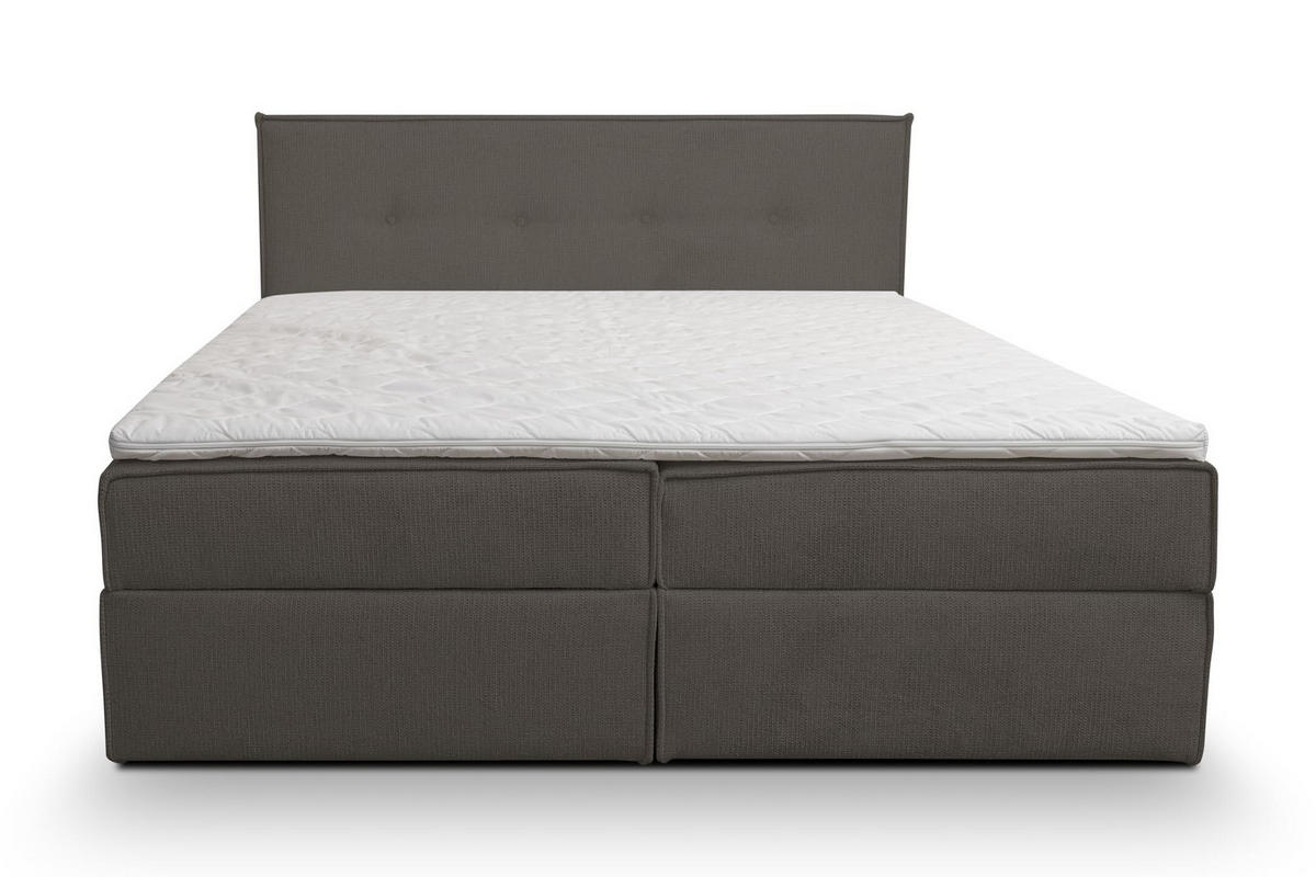 BOXBETT CALIDO mit zwei Bettkästen H2/H3 Matratze und Topper 140 x 200 cm - Dunkelgrau, Holzwerkstoff (140/200cm) - VENASI MÖBEL