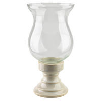 LATERNE Evam 20,5/20,5/39,5cm Keramik und Glas - Beige, Keramik (40cm) - Mondex