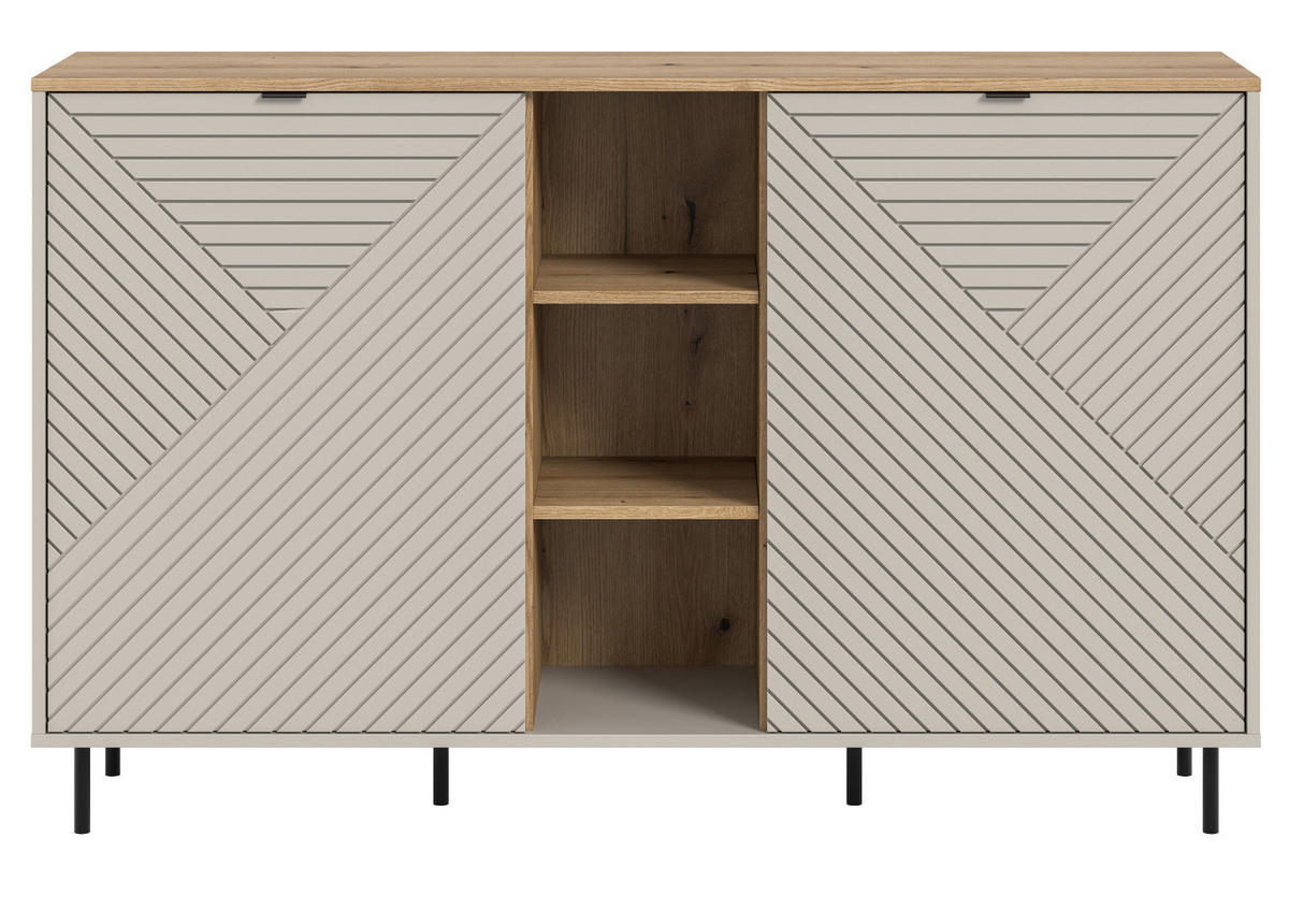 SIDEBOARD Kaschmir, Evoke Eiche 154 x 95 cm, Kommode in modernem Design - Kaschmir/Eichefarben, Holzwerkstoff/Metall (154/95/40cm) - Inn.Furn