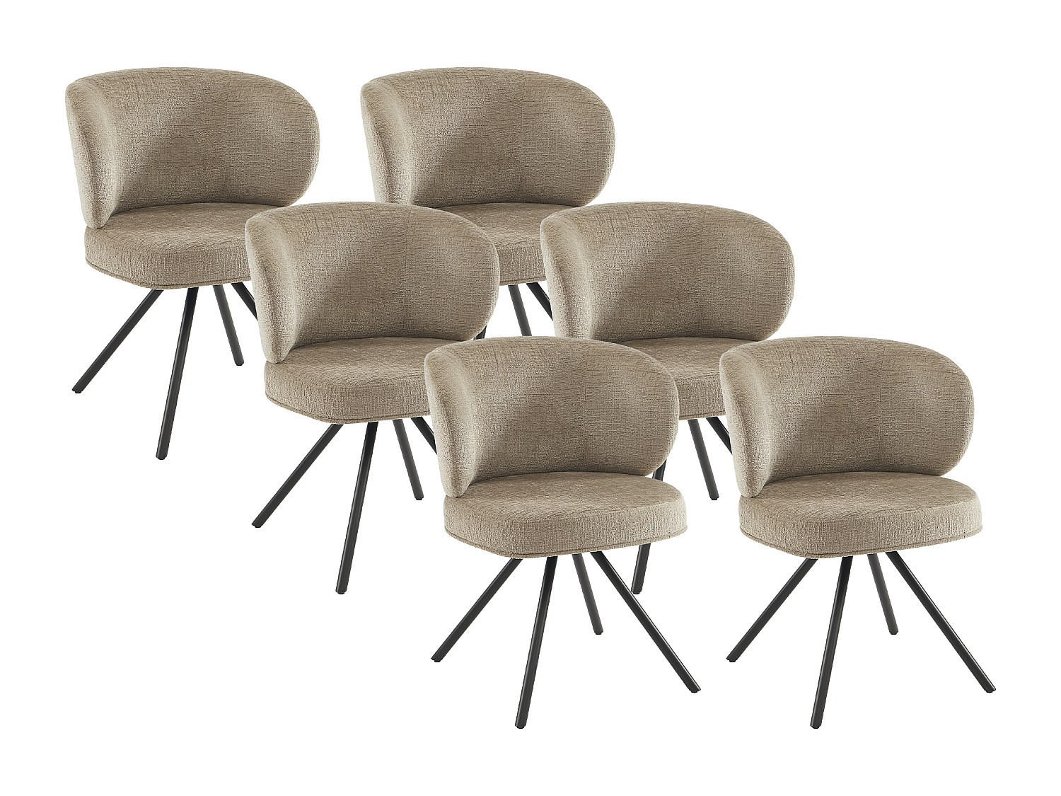 Vente-Unique Stuhl Taupe 63x78x62 cm