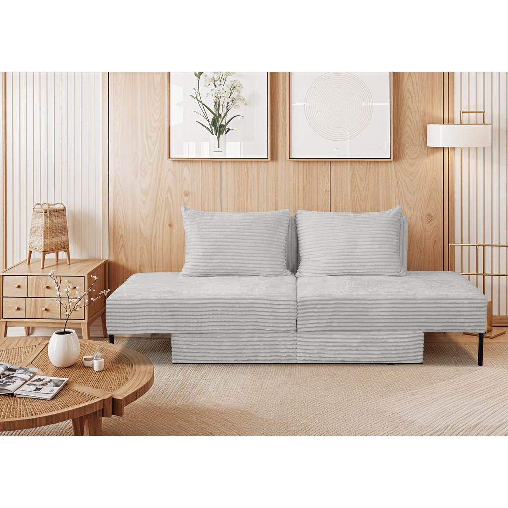 Thumbnail - Kaiser Möbel Sofa, Hellgrau, Textil, einzeln stellbar,Rechteckig, 240x87x103 cm, Wohnzimmer, Sofas & Couches, Schlafsofa...