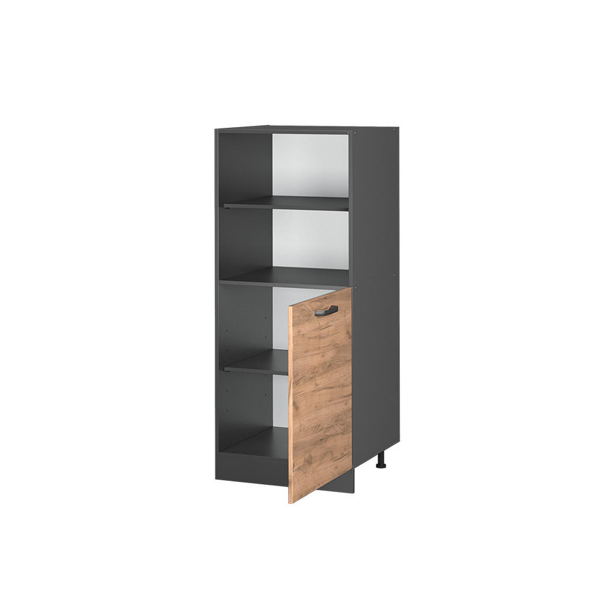 SKŘÍŇKA NA VESTAVĚNOU TROUBU R-Line Zlatý mocný dub 60 cm - medově dubová/antracitová, kompozitní dřevo (60/143/57cm) - Vicco