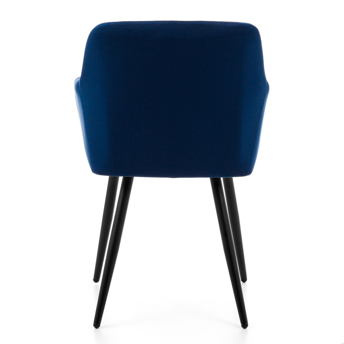 STUHL ORTE gepolstert mit Steppung - dunkelblau - Samt Velours - Schwarz/Dunkelblau, Textil/Metall (56/85/62cm) - NEW HOME